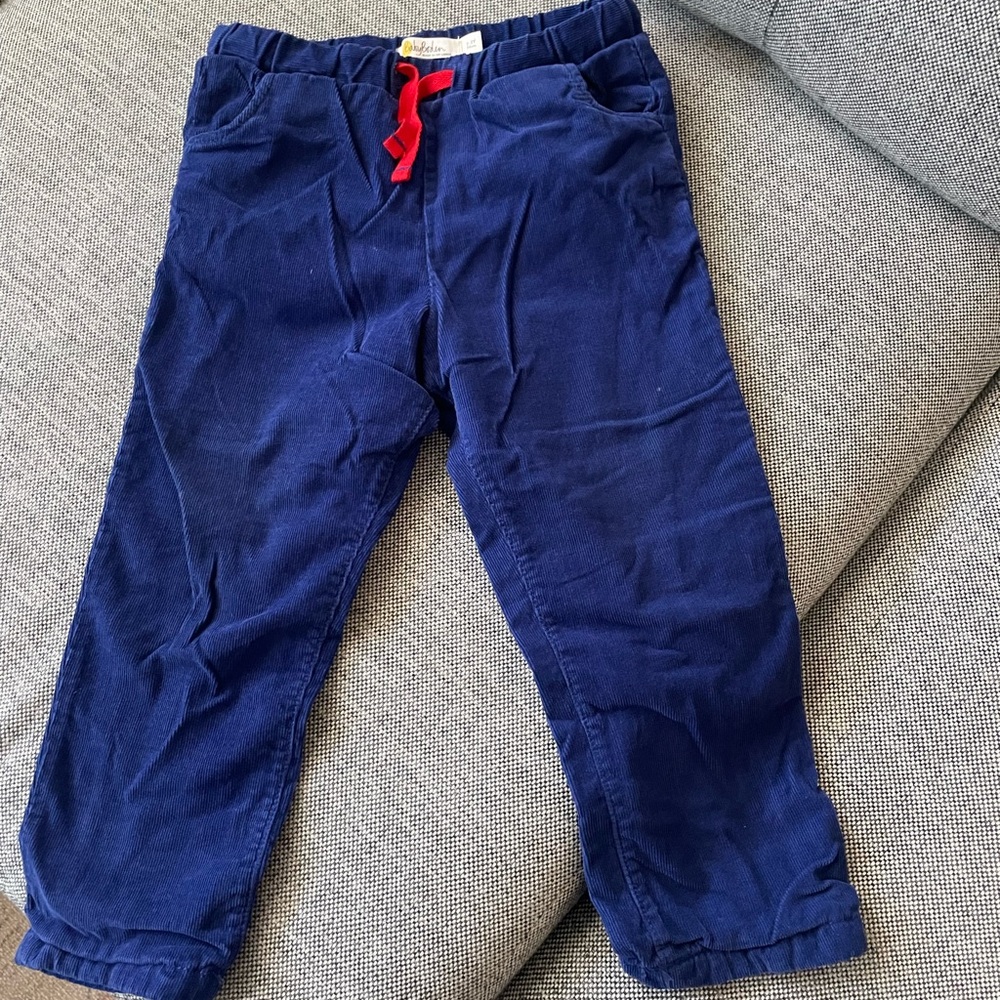 Baby Boden blue corduroy pants with drawstring